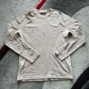 Scotch & Soda Cream Waffle Knit Long Sleeve Top